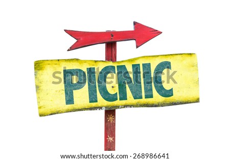 Picnic sign isolated on white
