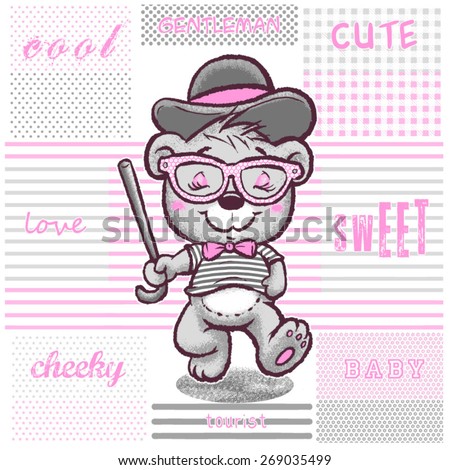 sweet bear cub tourist character design