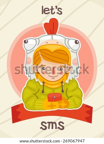 little girl dressed as a chicken is gaining sms poster