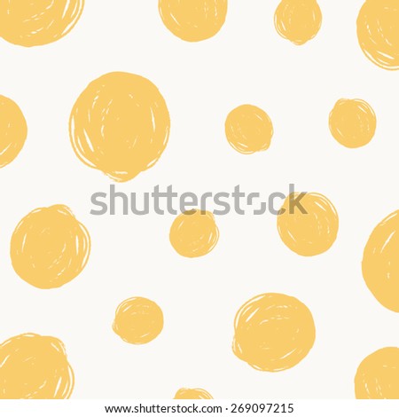 Vector pattern with round hand drawn dots stroke, brush, paint, background