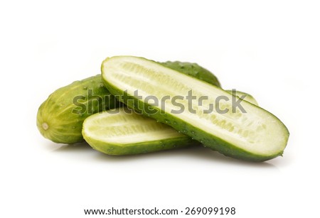 Cucumber cut in half.