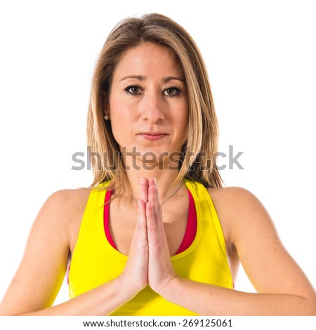 Sport woman in zen position
