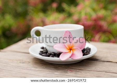 coffee cup in garden