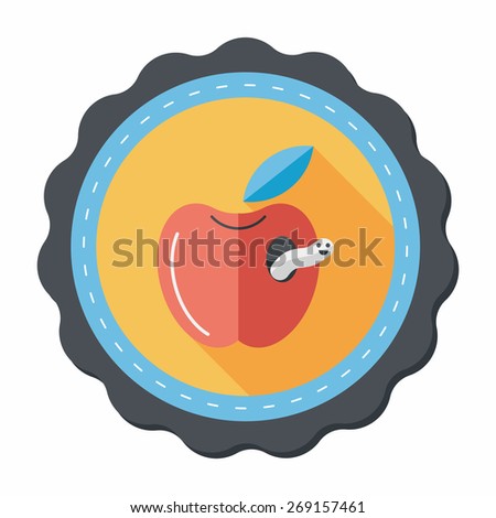 Apple flat icon with long shadow,eps10