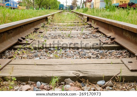 Old railway track with old trains