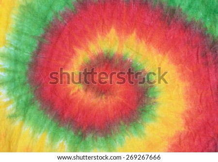 colourful tie dyed pattern on cotton fabric for background. 