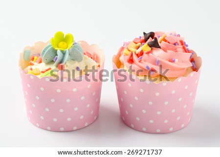 Cupcakes on white background