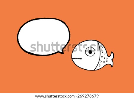 Fish cartoon with empty bubble, vector illustration
