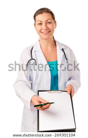 Doctor shot in the studio on a white background