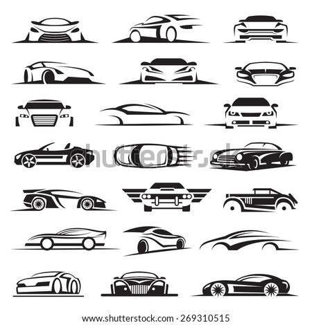 set of twenty-one car icons
