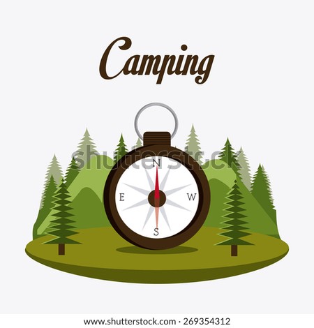 Camping design over landscape background, vector illustration.