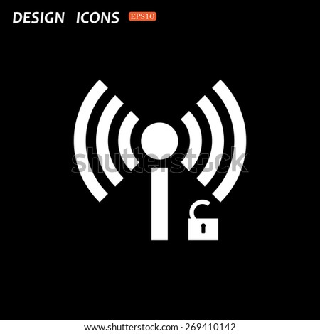 Wireless network access is open, unlocked. icon. vector design