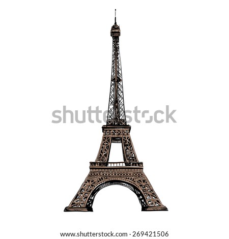 Eiffel Tower, Paris. France. Vector illustration Royalty-Free Stock Photo #269421506