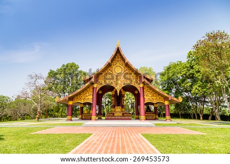 Thai public  temple, Chiangrai, Thailand.