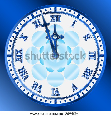 Vector image of vintage clocks face