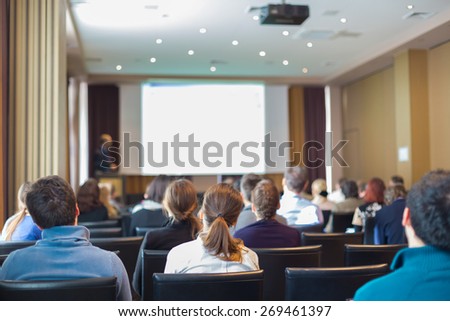 Trade union advisory committee meeting . Audience at the conference hall. Royalty-Free Stock Photo #269461397