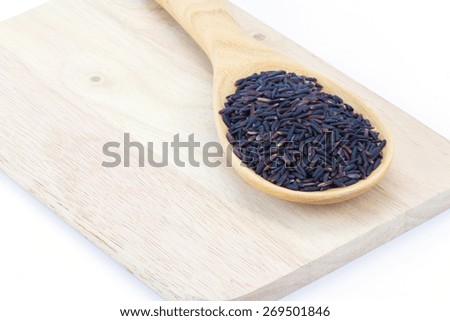 Spoon of berry rice, close up