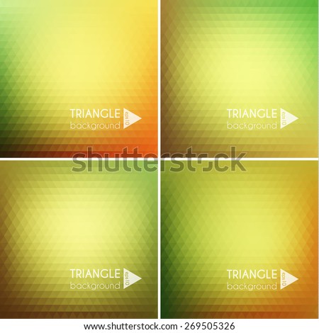 Smooth triangular colorful backgrounds set - eps10