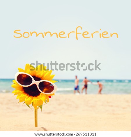 greeting card background - german for summer holidays