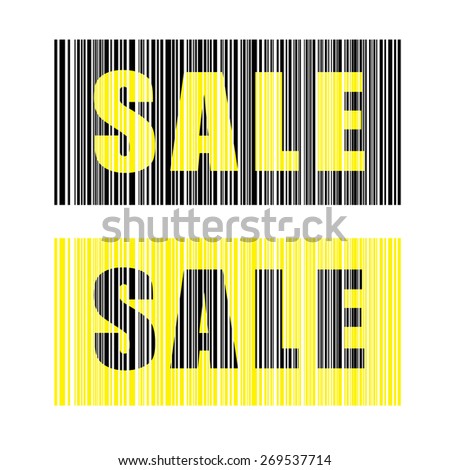 barcode with sale word
