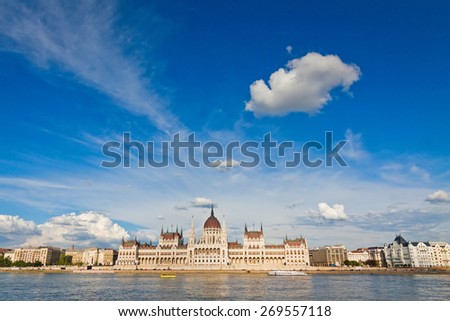 Building of the Hungarian National Parliament in Budapest, Hungary