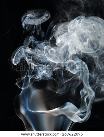 mystic smoke on black background
