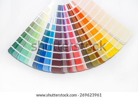 bright palette of colors isolated on white background