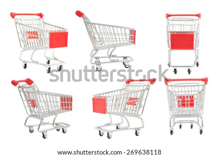 collection of shopping cart isolated on white