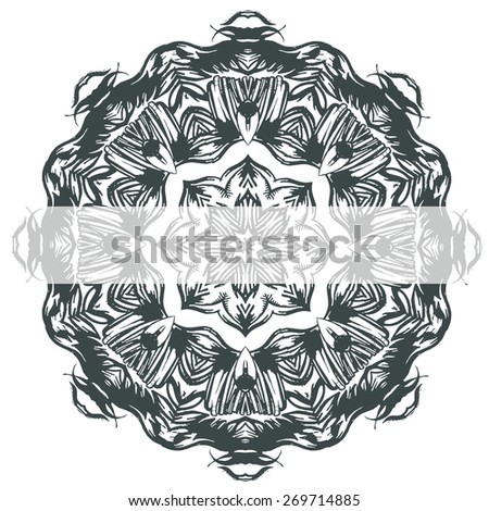 oriental circle pattern for text template