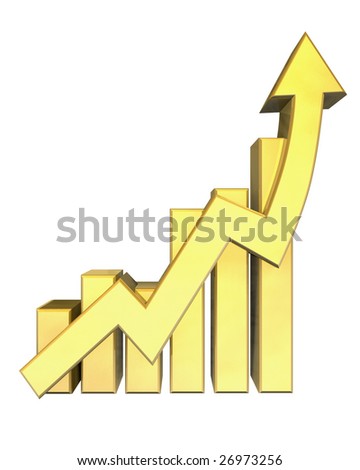 Statistics graphic in gold