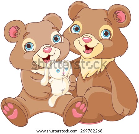 Illustration of a bear family
