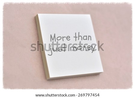 Text more than just money on the short note texture background