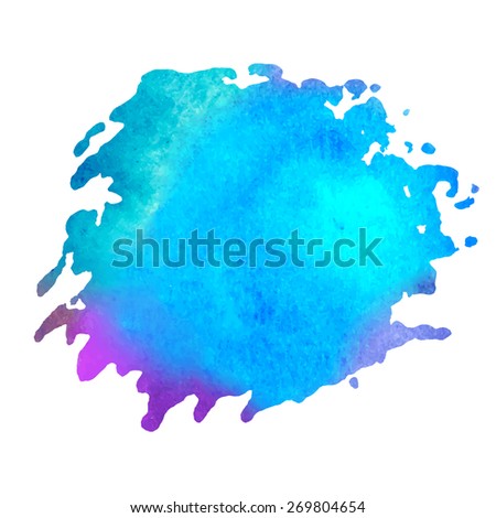 colorful watercolor stain with aquarelle paint blotch