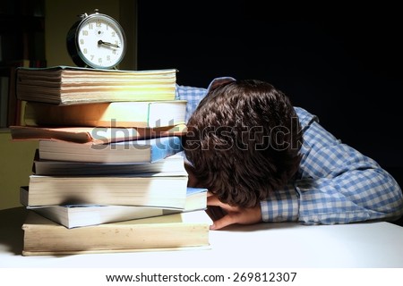 Indian male student in anxiety due to exams. Royalty-Free Stock Photo #269812307
