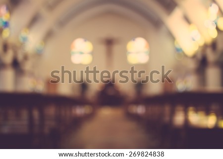church interior blur abstract background Royalty-Free Stock Photo #269824838