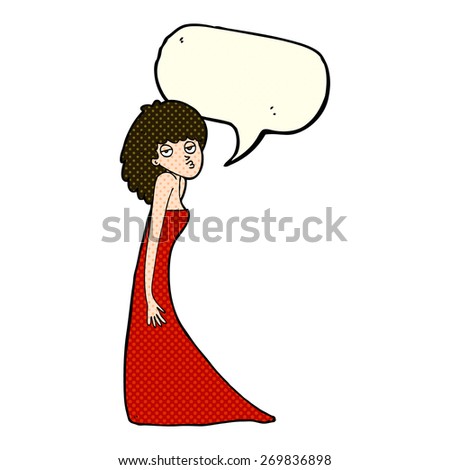 cartoon woman pulling photo face with speech bubble