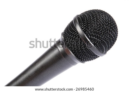 one microphone isolated on white background