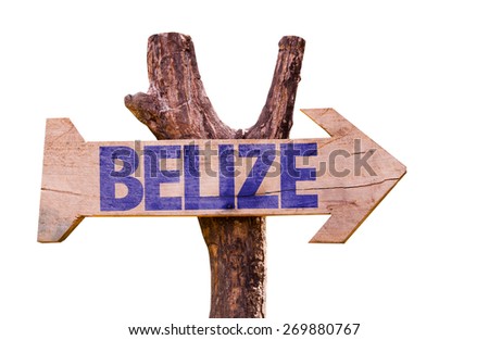 Belize wooden sign isolated on white background