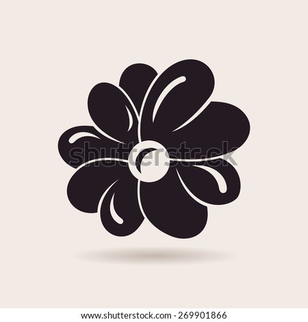 Flower logo. raster sign emblem isolated