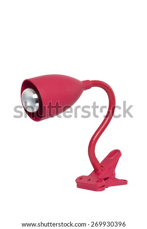 Modern red desk lamps  isolated on white