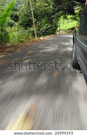 A motion blur shot of driving