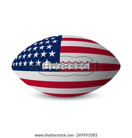 Football flag of USA isolated on white background. Vector EPS10 illustration.