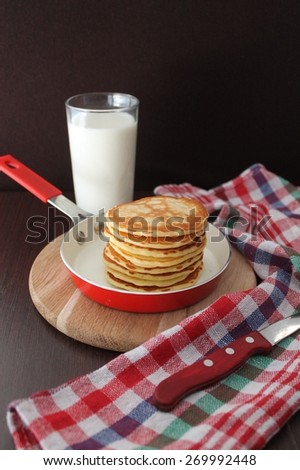 Pancakes with pumpkin and cream cheese