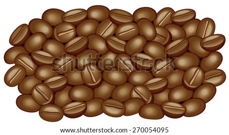 Illustration. Background of coffee beans. / Blue Mountain.