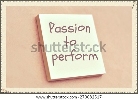 Text passion to perform on the short note texture background