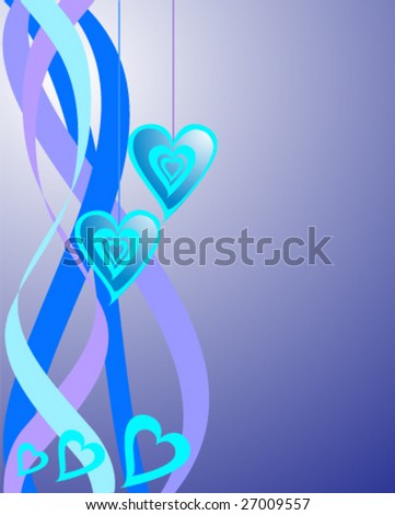 blue hearts - vector
