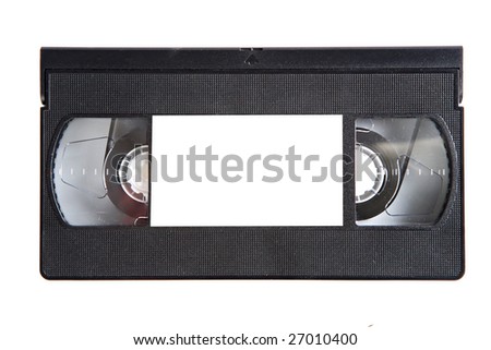 Black videotape on a over white background