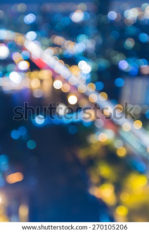 Abstract blur bokeh background of Bangkok main bridge across river