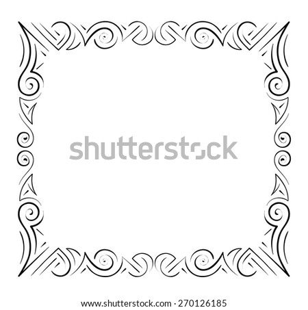 abstract vector frame. Calligraphic design elements