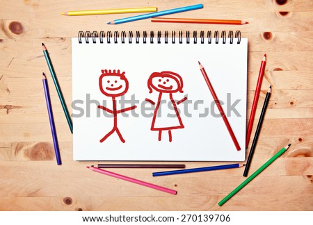stickman background - drawing block - couple
